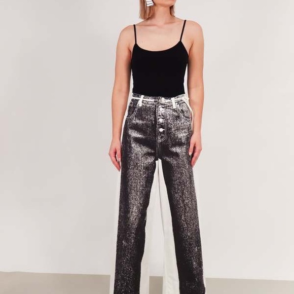MM6 by Margiela Printed Wide Leg Jeans - Picture 3 of 5